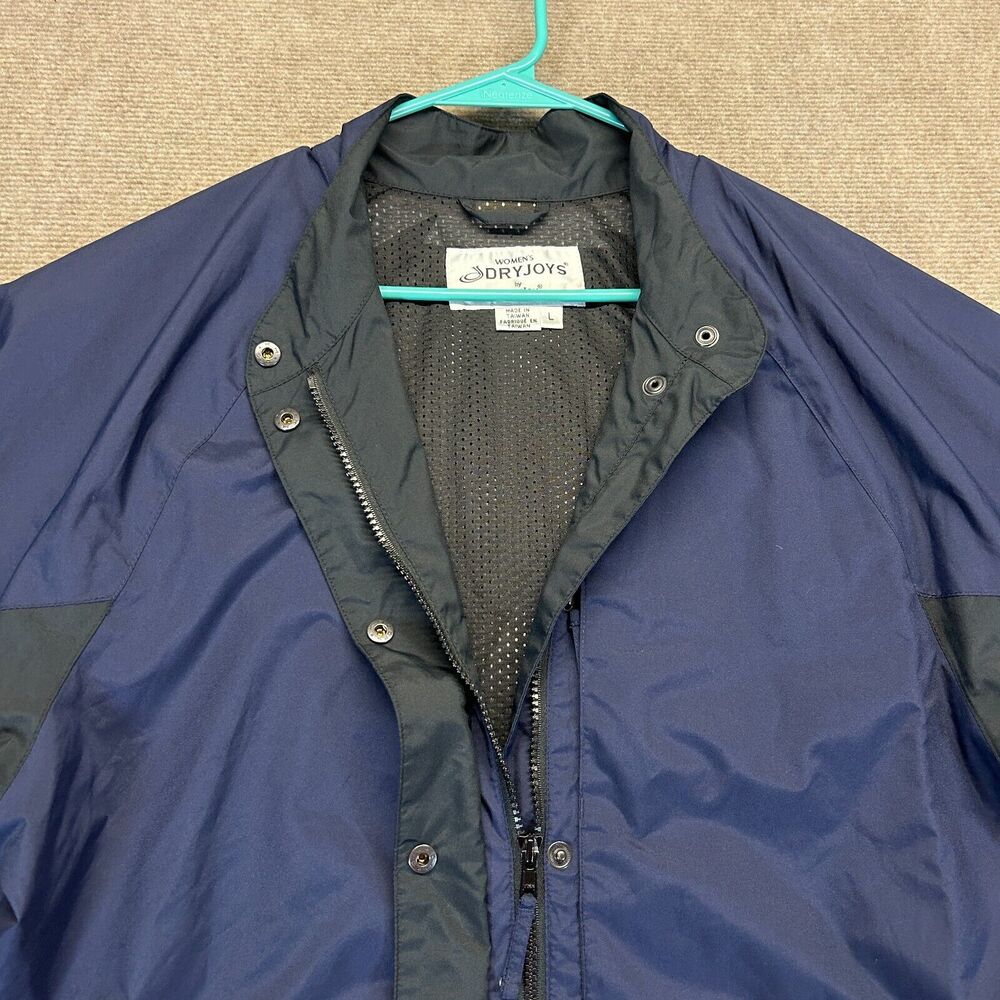 FootJoy Dryjoys Golf Jacket Womens Large Navy Full Zip Mesh Lined Rain Wind Vent - Picture 2 of 14
